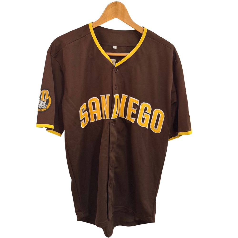 MLB Yu Darvish San Diego Padres Baseball Jersey Men Small Brown Stitched